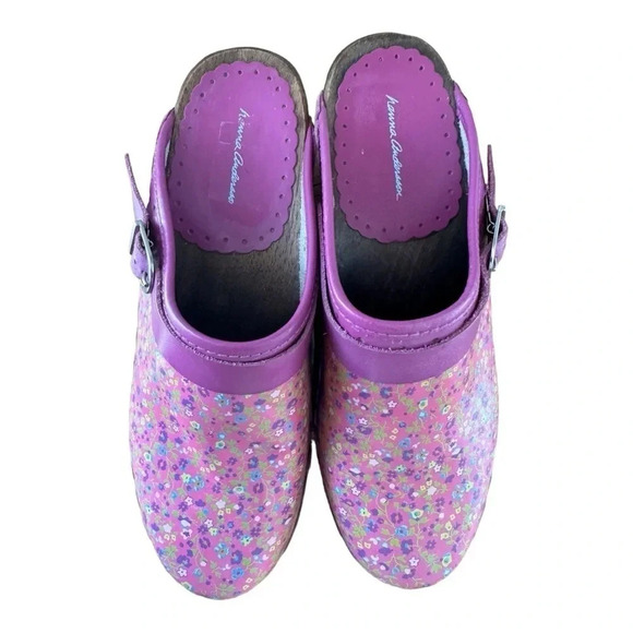 Hanna Andersson Leather Pink Floral Clogs womens size 40 - Picture 7 of 10